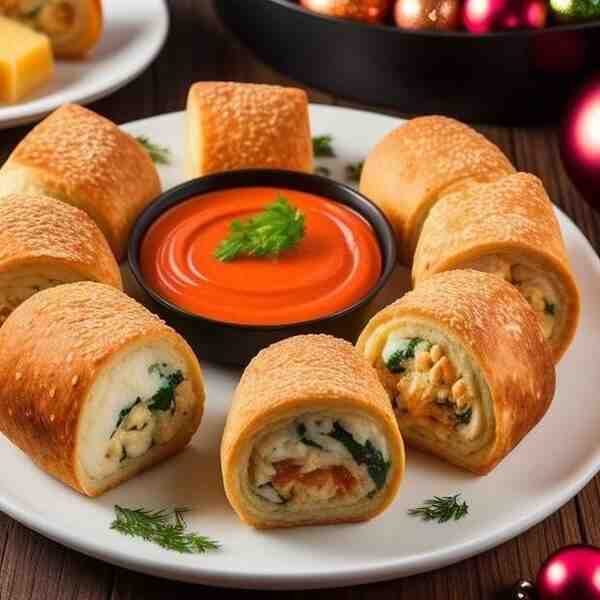 Праздничный сырный рулет с курицей